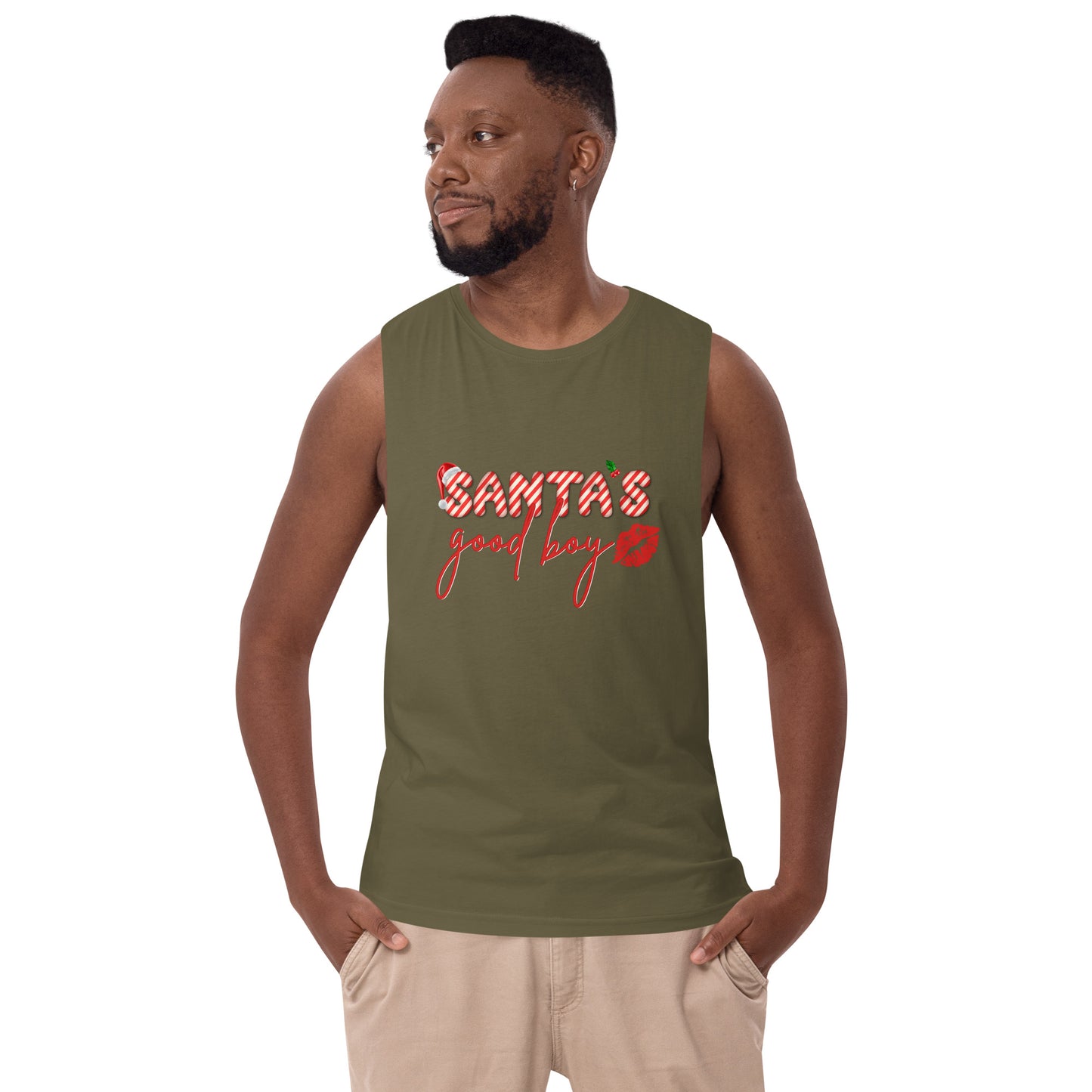 Santa's Good Boy - Men’s drop arm tank top