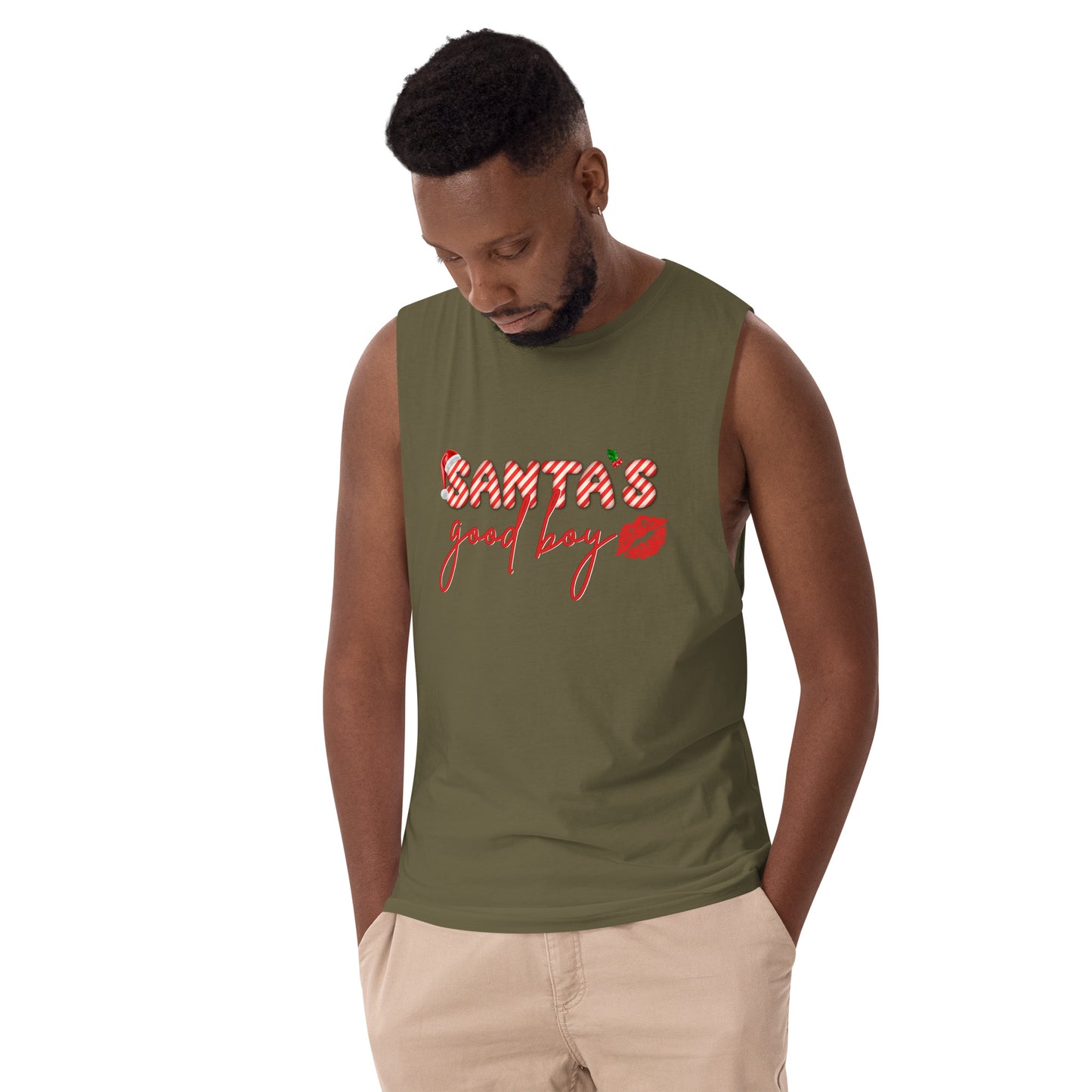 Santa's Good Boy - Men’s drop arm tank top