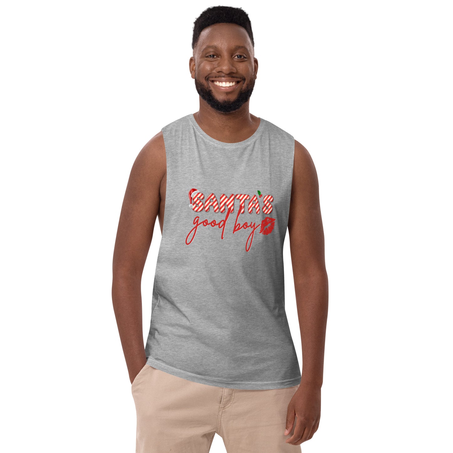 Santa's Good Boy - Men’s drop arm tank top