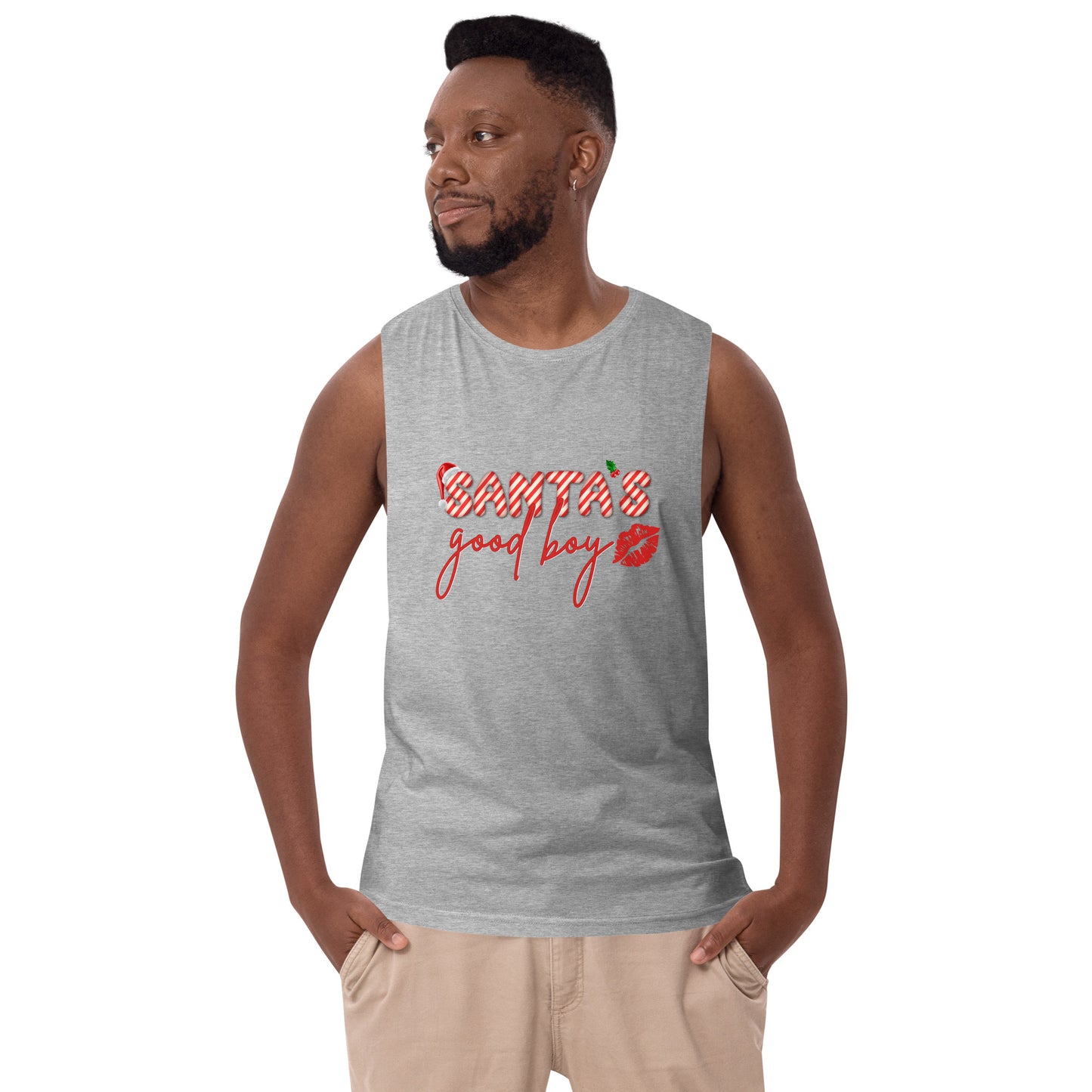 Santa's Good Boy - Men’s drop arm tank top