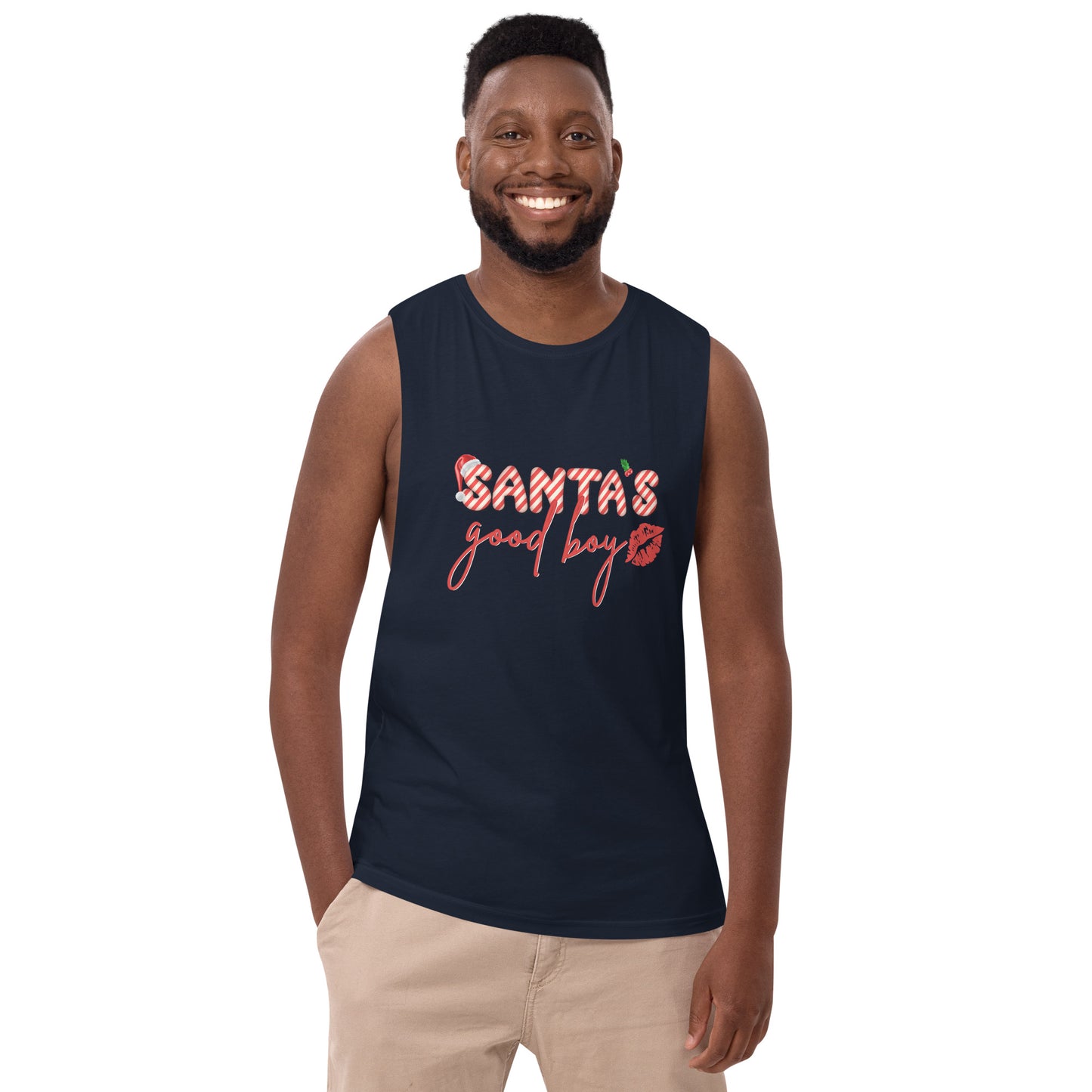 Santa's Good Boy - Men’s drop arm tank top