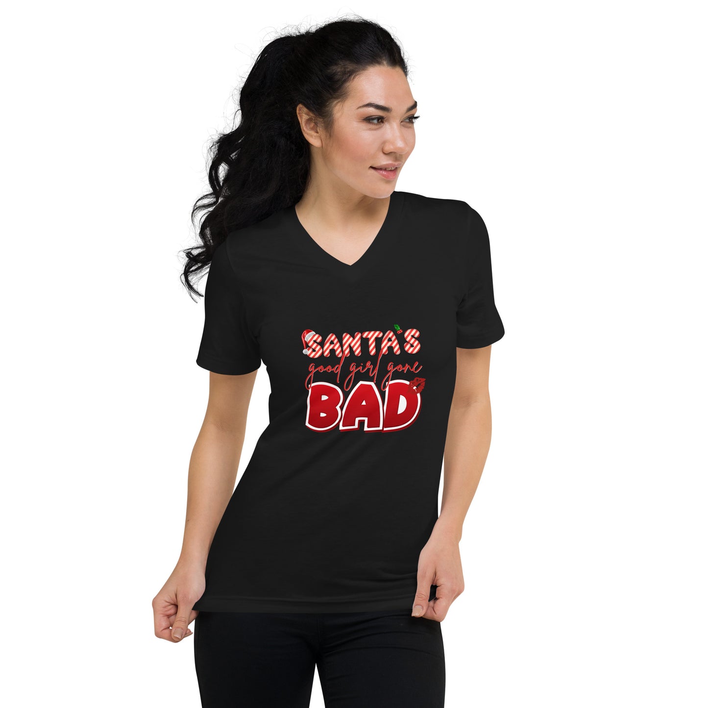 Santa's Good Girls Gone Bad - Unisex Short Sleeve V-Neck T-Shirt