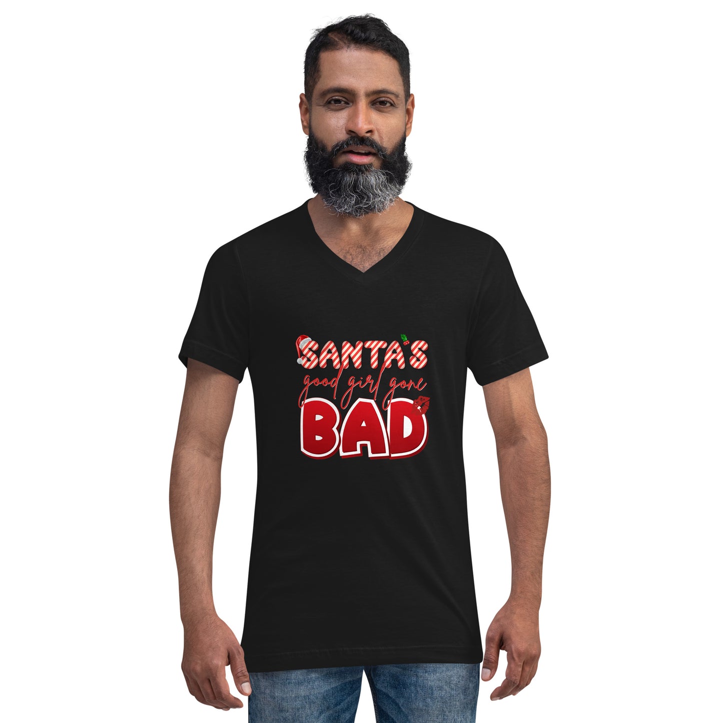 Santa's Good Girls Gone Bad - Unisex Short Sleeve V-Neck T-Shirt