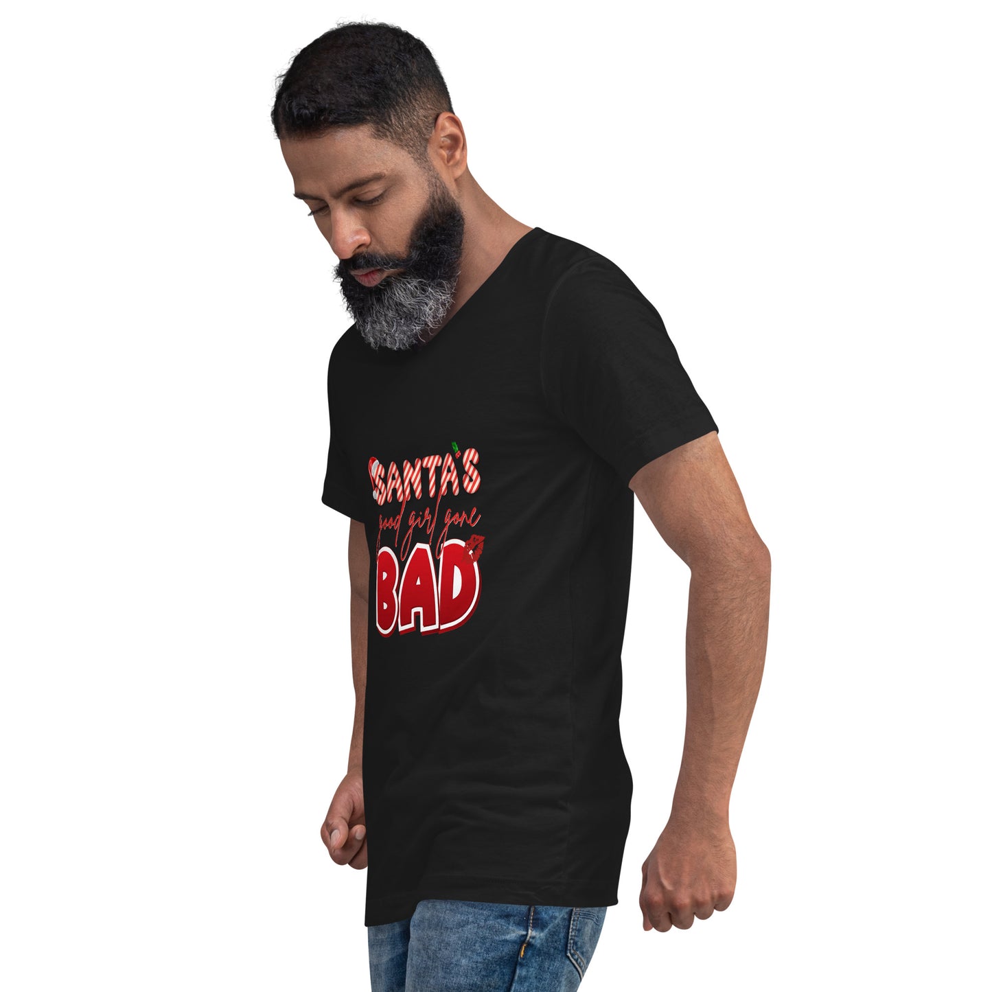 Santa's Good Girls Gone Bad - Unisex Short Sleeve V-Neck T-Shirt