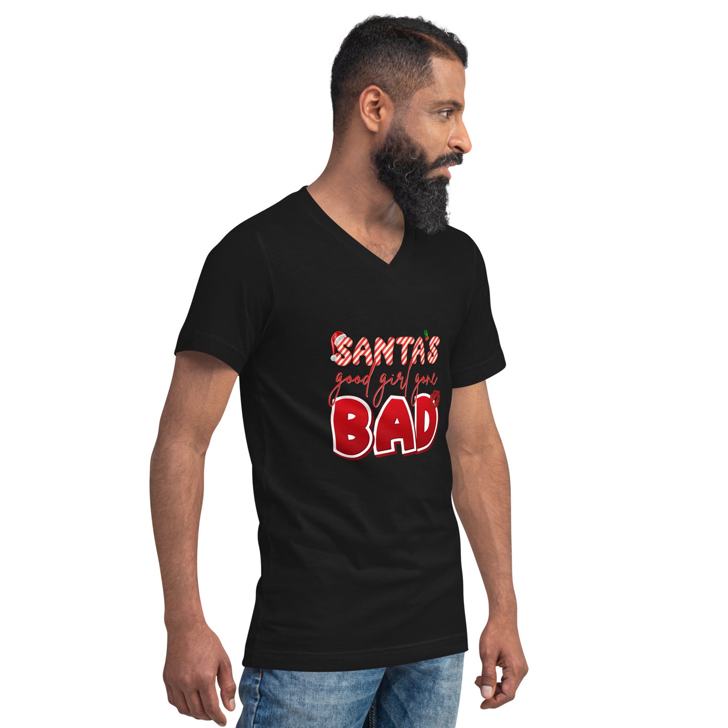 Santa's Good Girls Gone Bad - Unisex Short Sleeve V-Neck T-Shirt