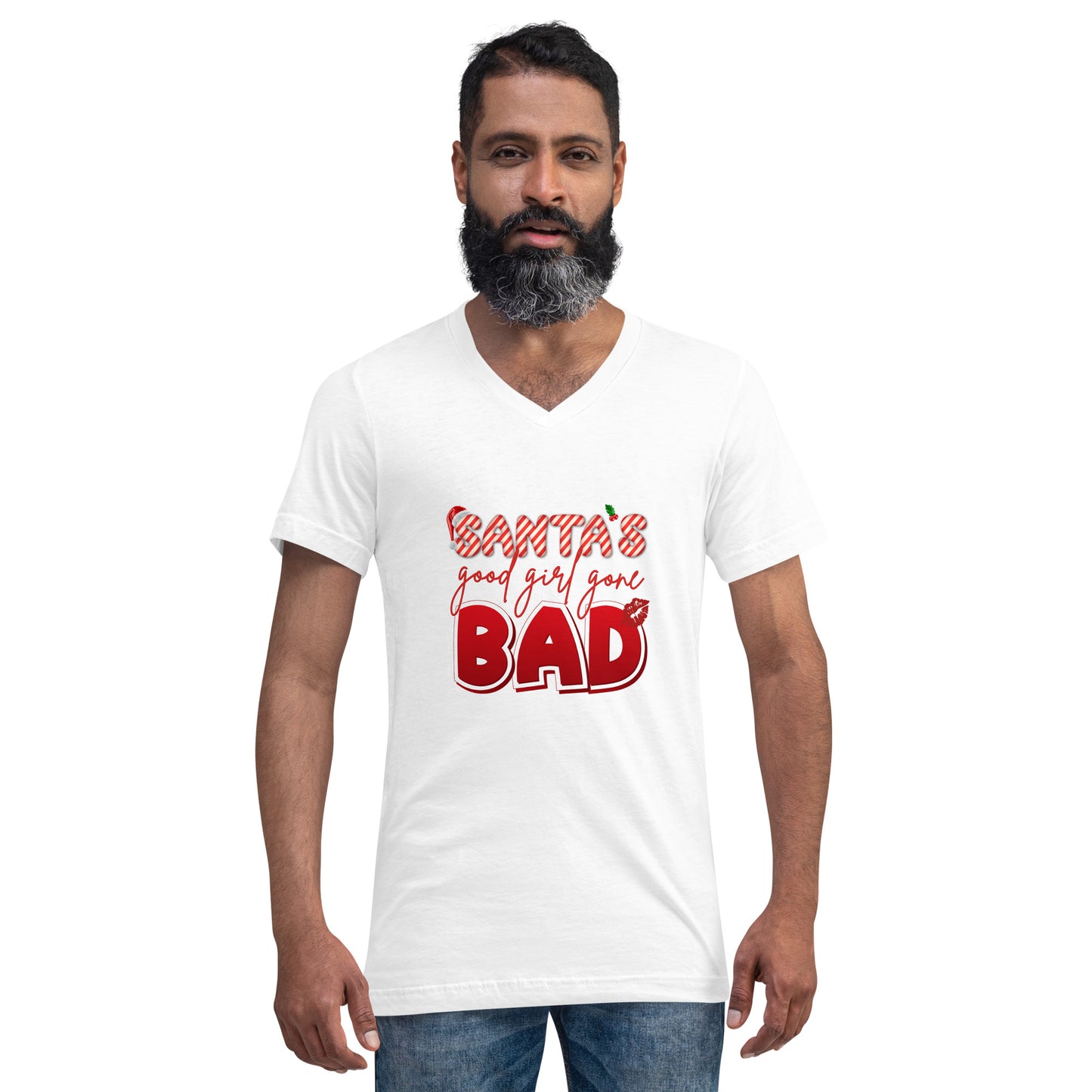 Santa's Good Girls Gone Bad - Unisex Short Sleeve V-Neck T-Shirt